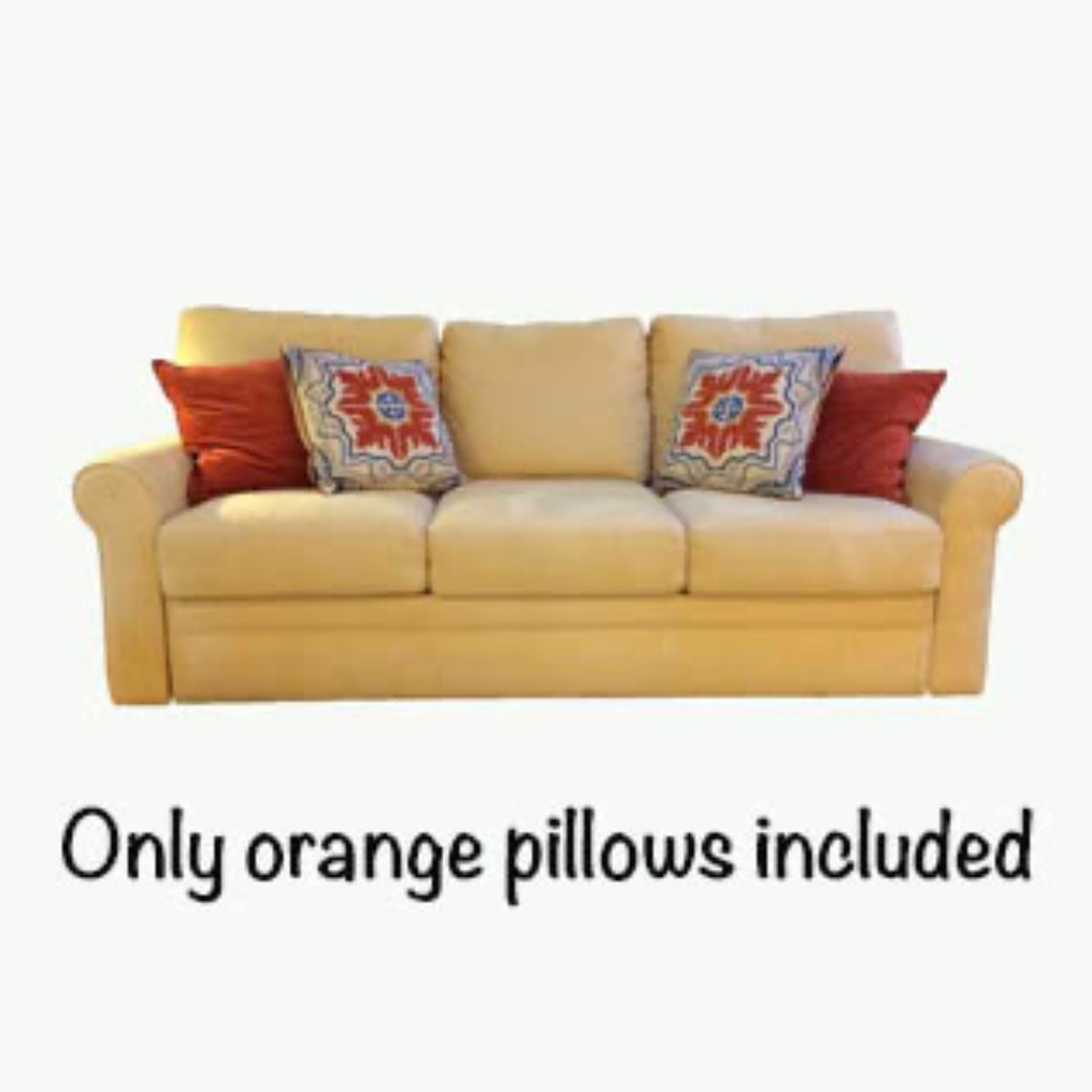 Pair of  dark orange  throw pillows